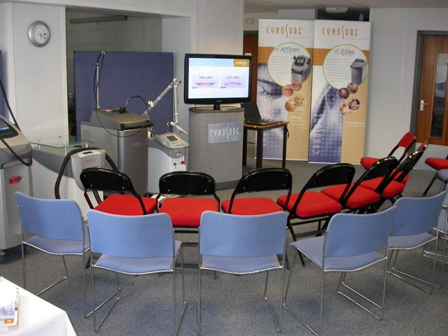 conference centre set up for a presentation